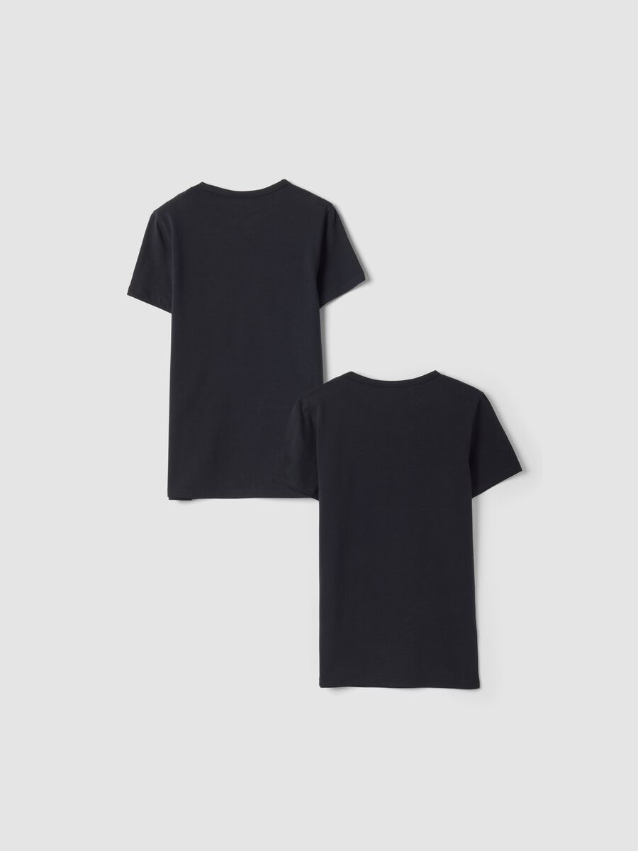Bipack t-shirt nere in cotone organico elasticizzato girocollo_1
