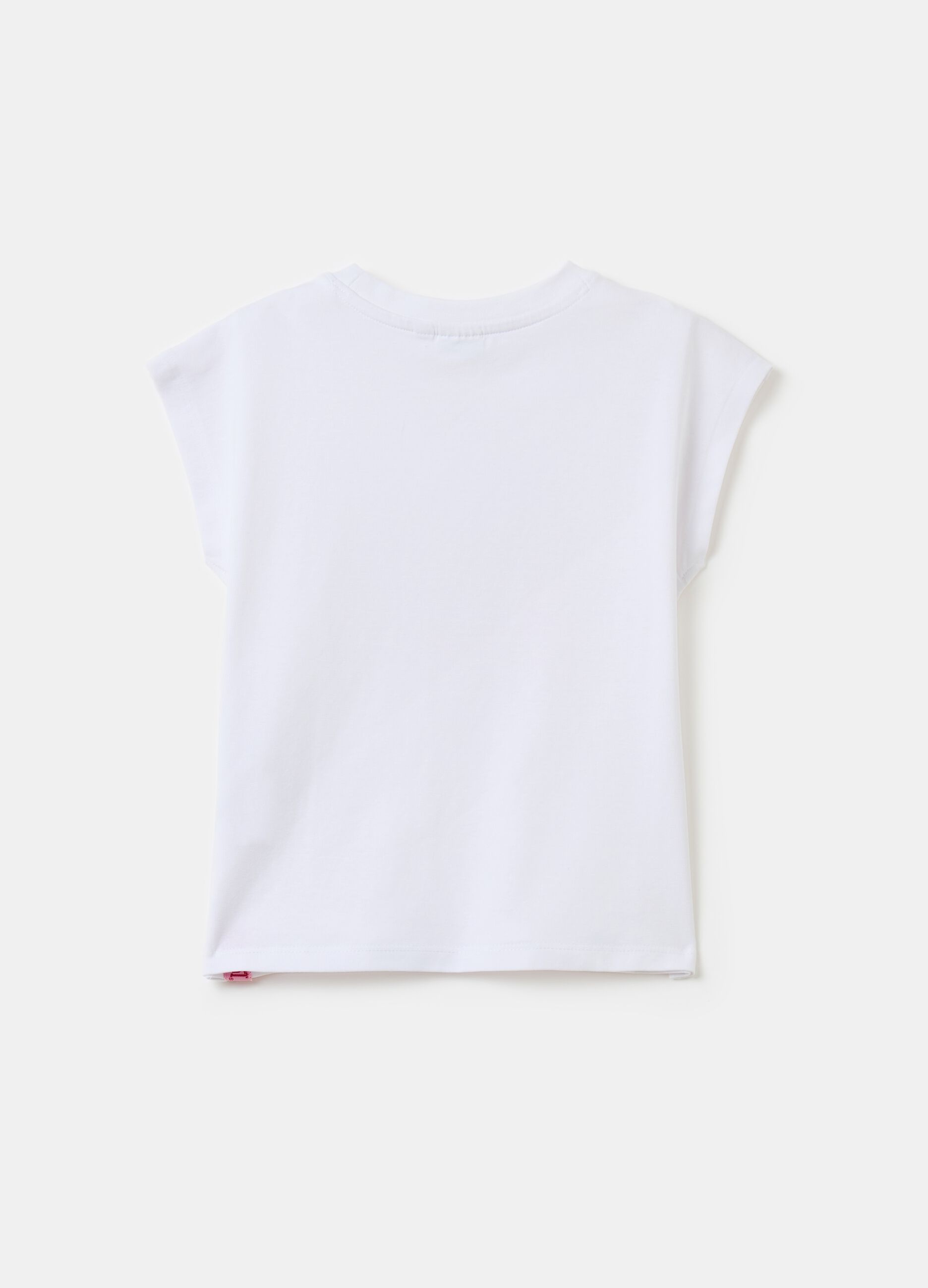 Sleeveless T-shirt with logo print