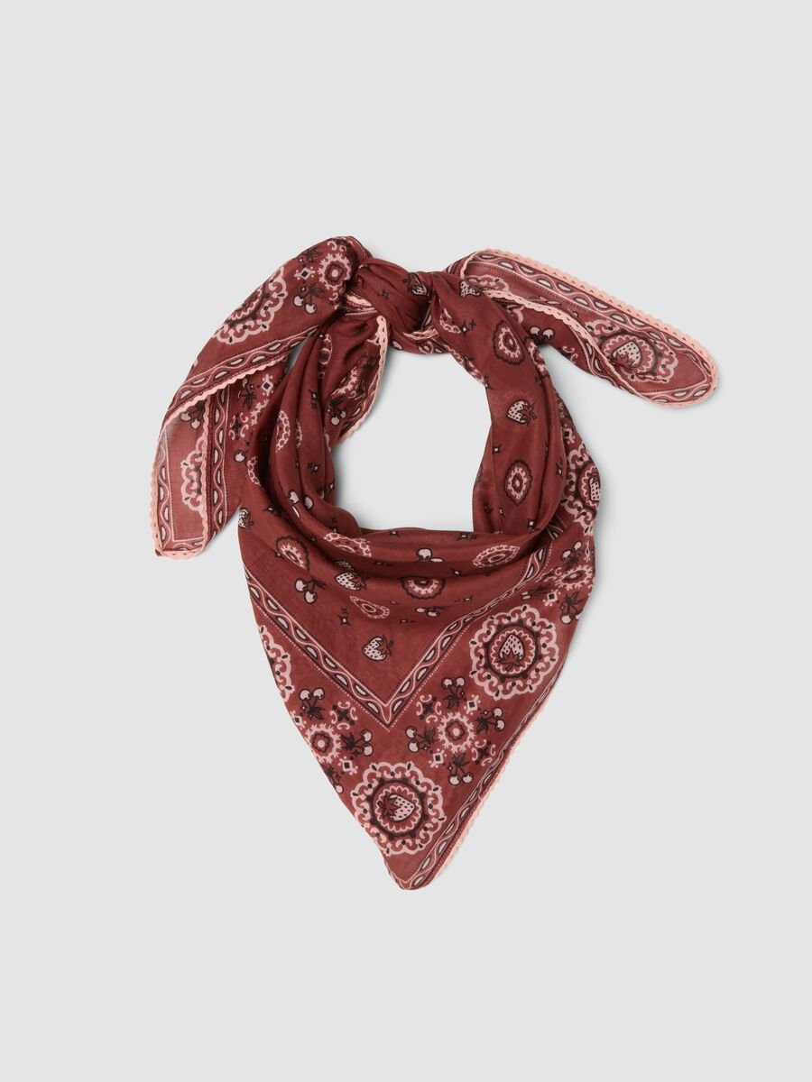 Red bandana in pure cotton_0