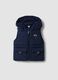 Blue padded hooded gilet with zip for baby boy_0