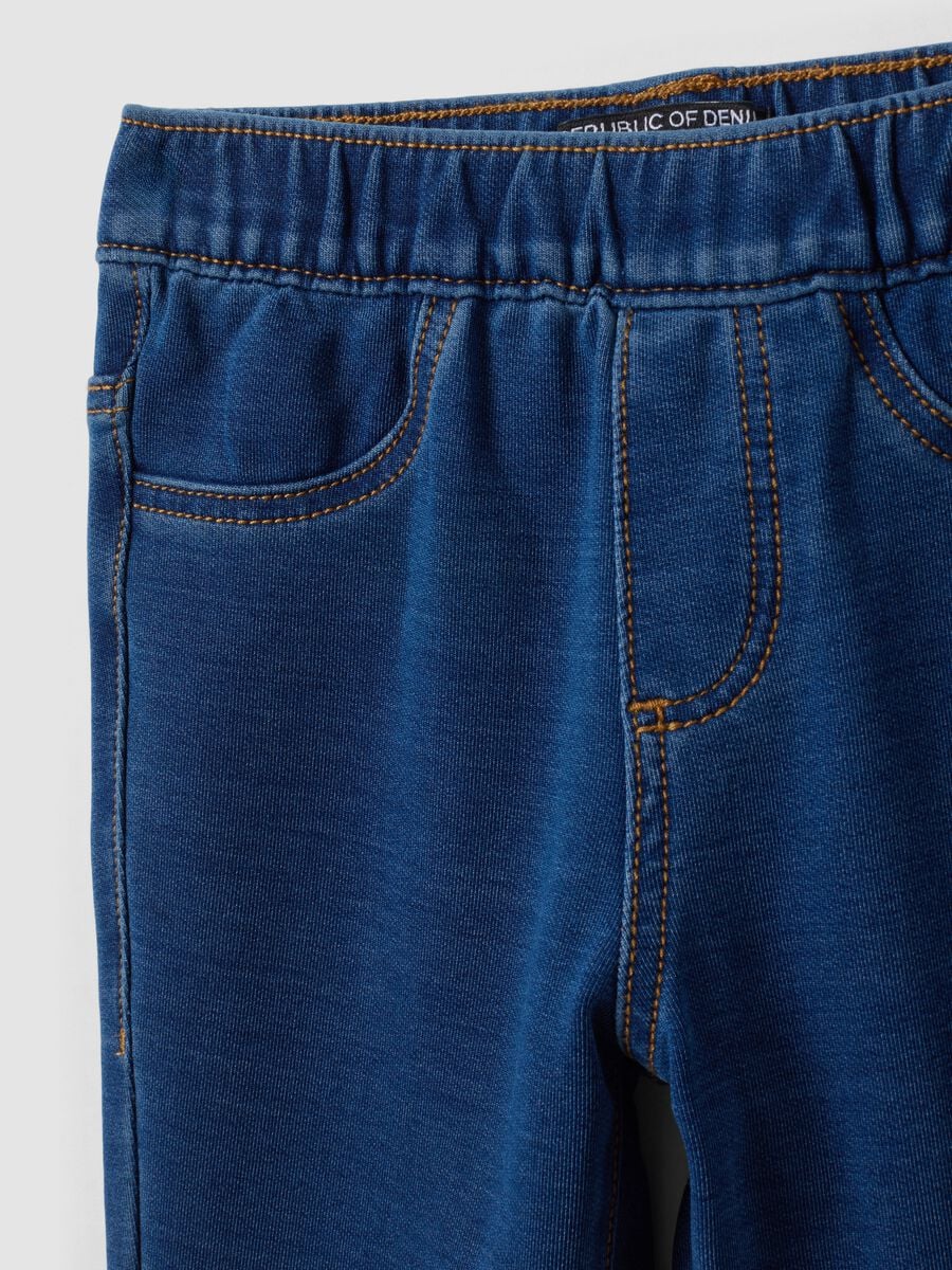 Jeggings blu flare in cotone elasticizzato per bambina_2
