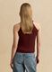 Fitted red viscose blend tank top_3