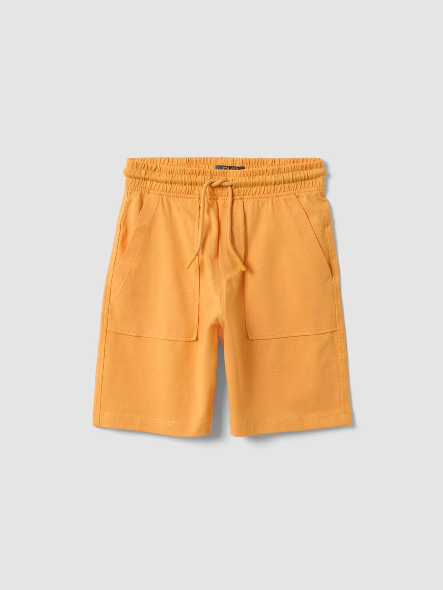 Pantal&oacute;n corto naranja de algod&oacute;n org&aacute;nico con cintura el&aacute;stica_0