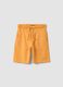 Orange organic cotton shorts with elasticated waistband_0