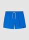 Blue swim shorts with elasticated waist and drawstring_0