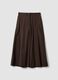 Brown stretch cotton culotte trousers_4