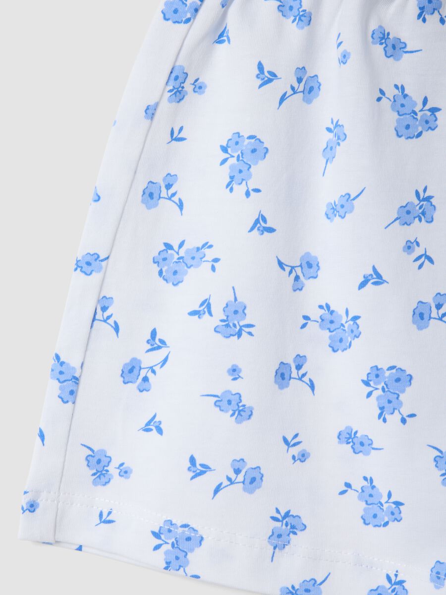 Short blanc en pur coton fille &agrave; motif floral_2