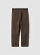 Brown pure cotton carrot-fit chino trousers_4