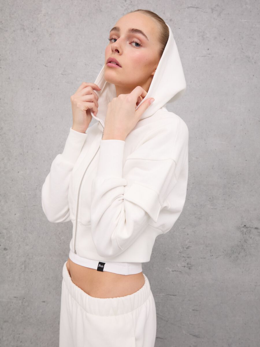 Crop Cargo Zip Hoodie White_2