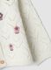 Cardigan bianco in maglia traforata con girocollo_3