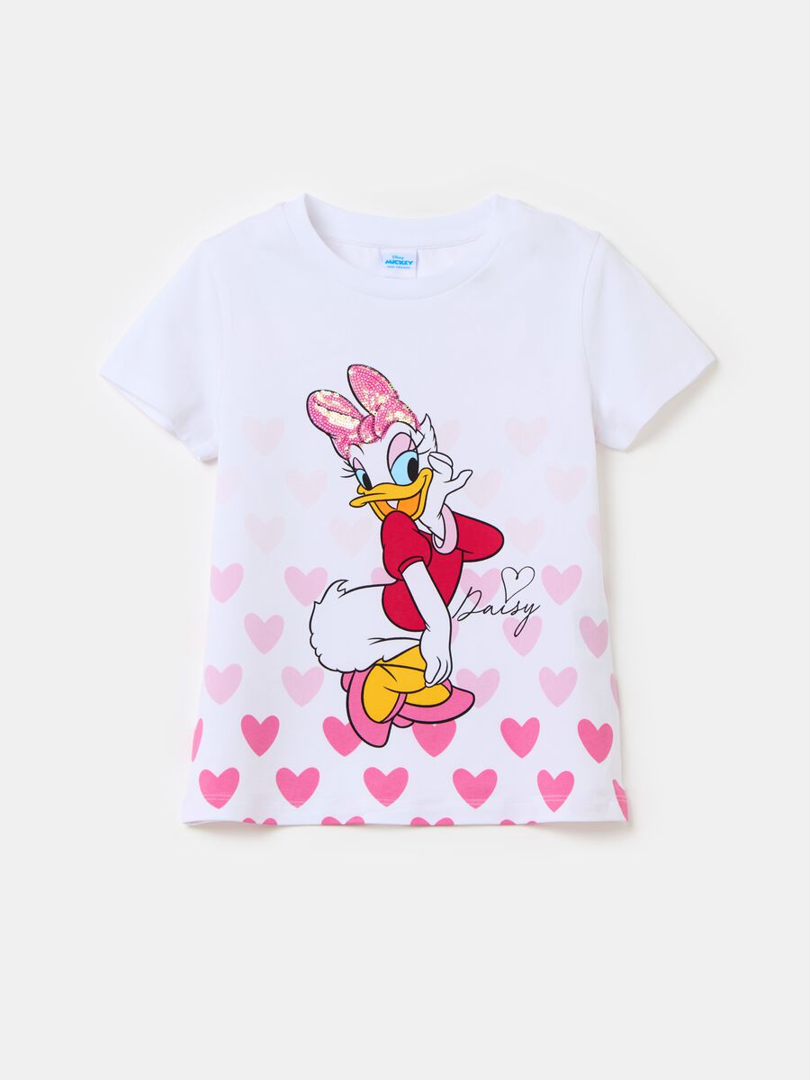 Camiseta con estampado Daisy y lentejuelas_0