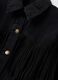 Giacca nera in denim di puro cotone con frange_5