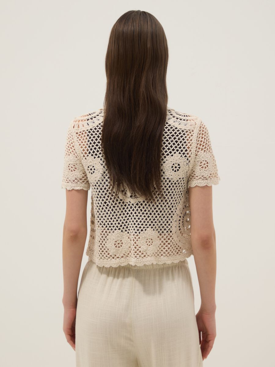 Beiges Regular-Fit-Hemd aus Baumwollmischung mit Strickstruktur_3