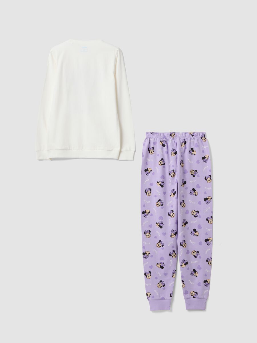 White and purple pure organic cotton Minnie print pyjamas_1