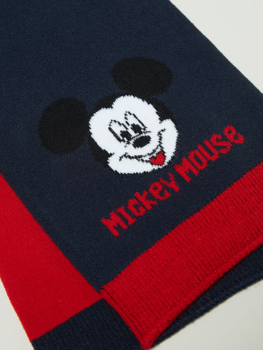 Two-tone scarf with Mickey Mouse design_1
