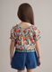 Blusa de menina em algod&atilde;o puro floral multicolorida com corte regular_2