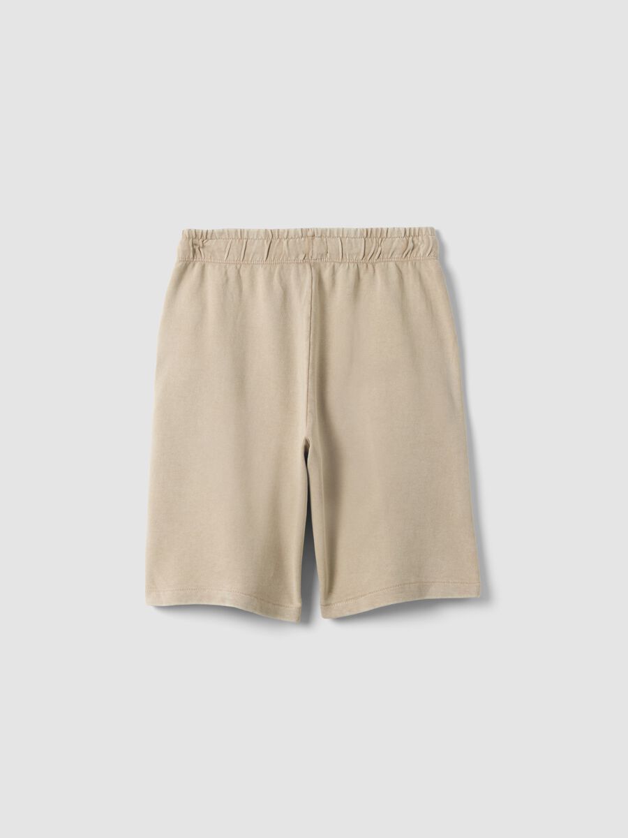 Boys' comfort fit pure cotton beige shorts_4