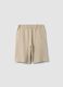 Boys' comfort fit pure cotton beige shorts_4