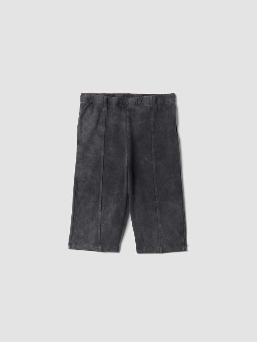 Grey stretch cotton cycling shorts_0