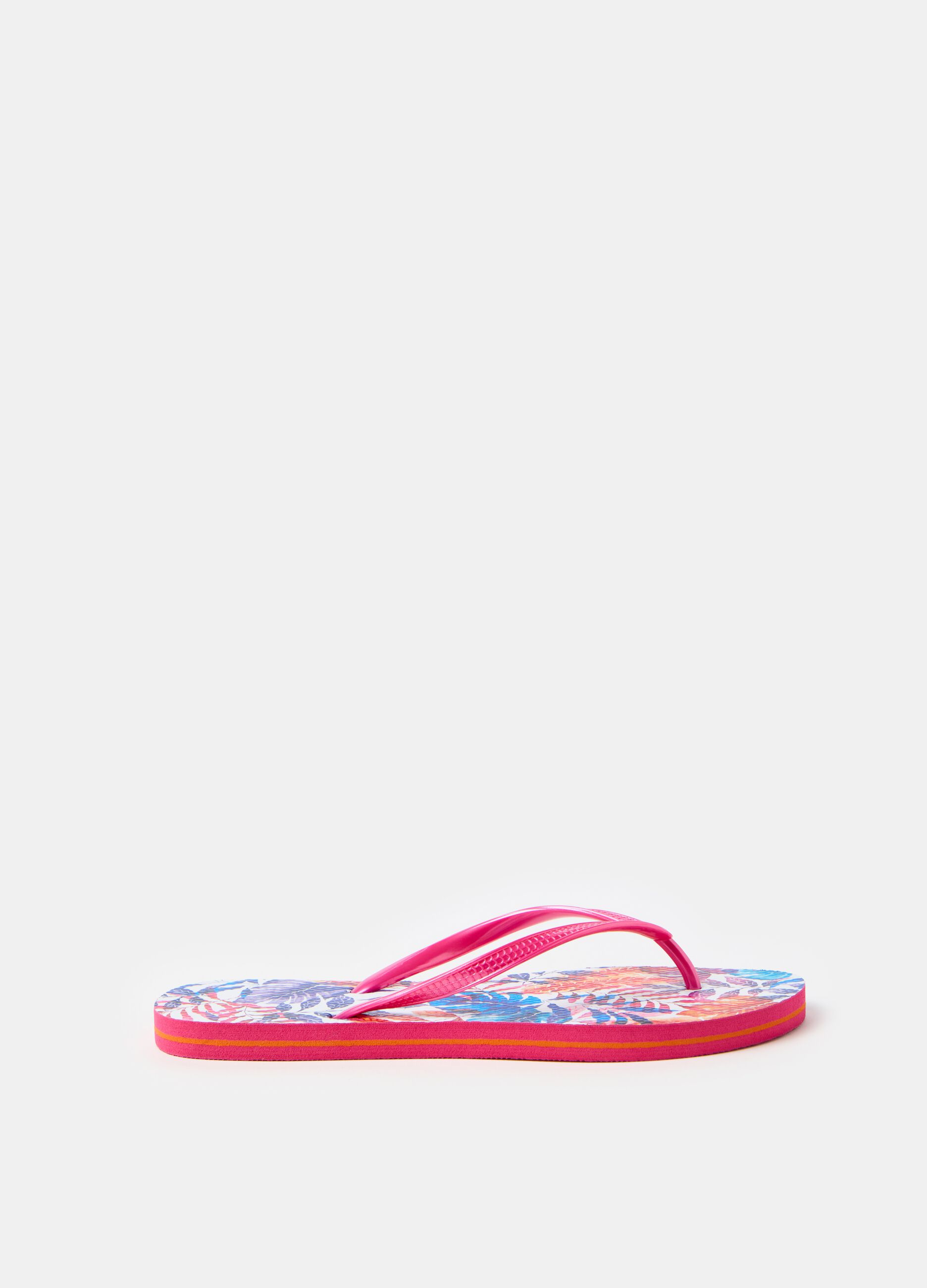Thong sandals with print