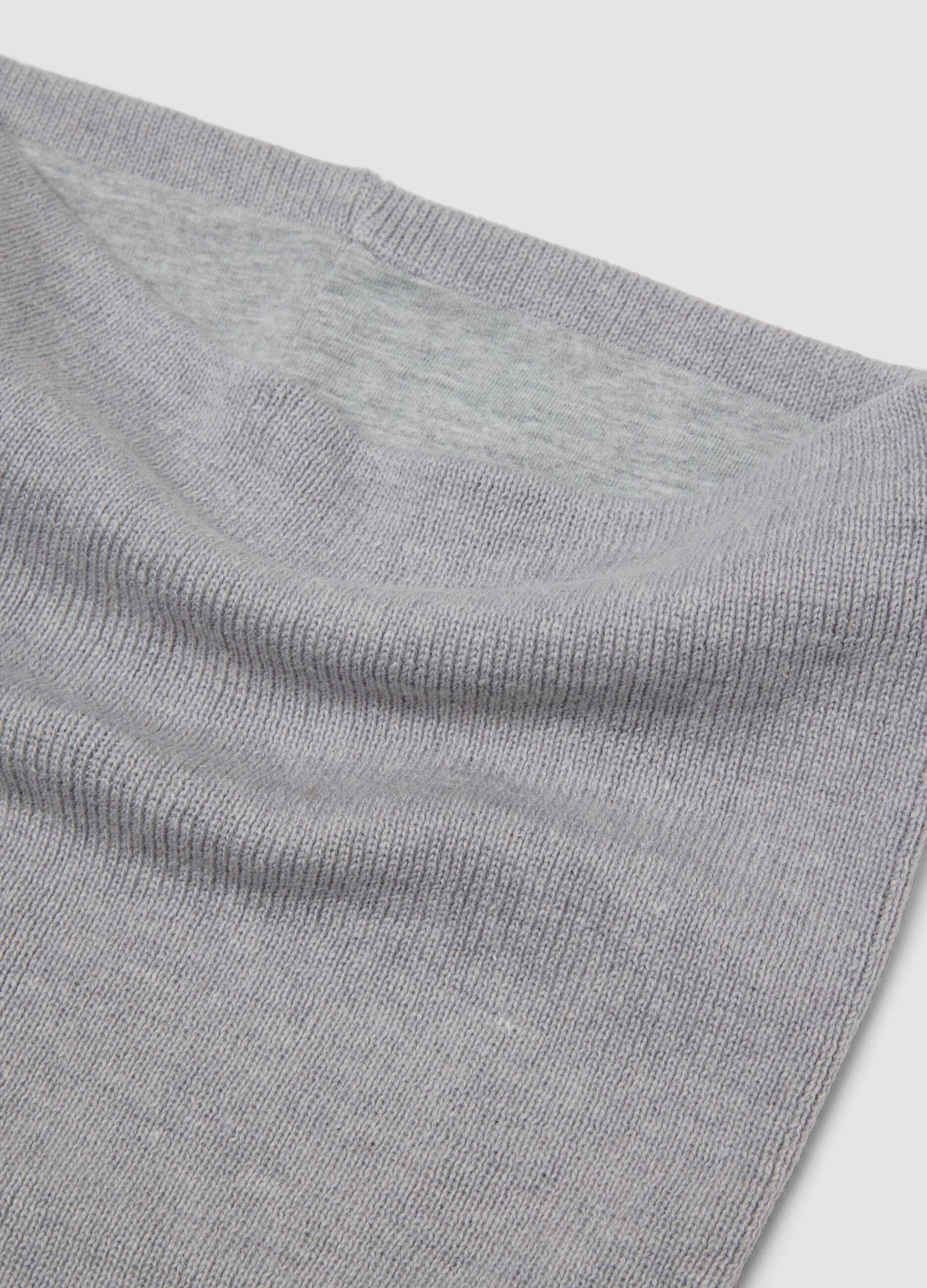 Grey cotton-blend scarf