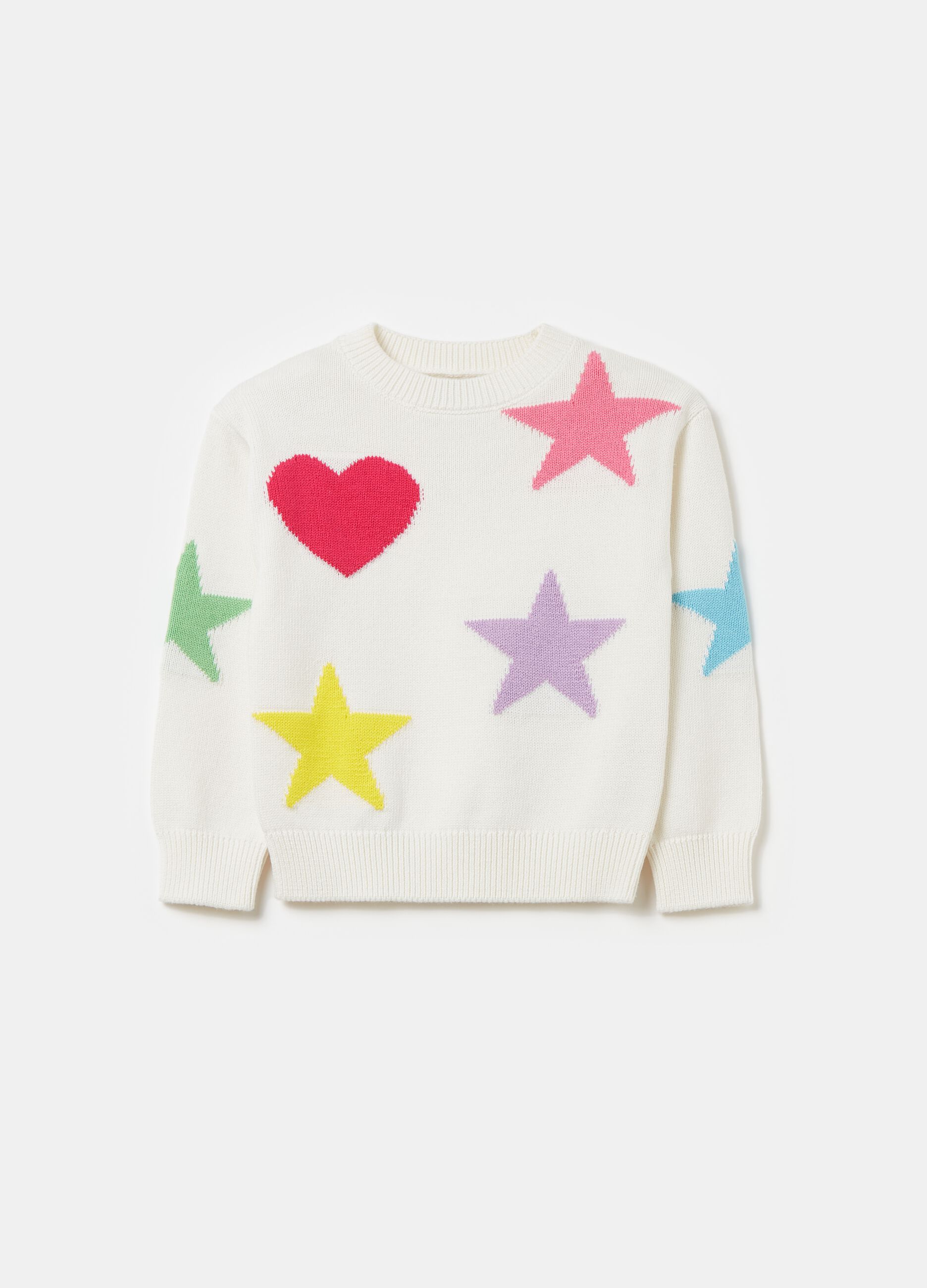Pullover with jacquard stars design