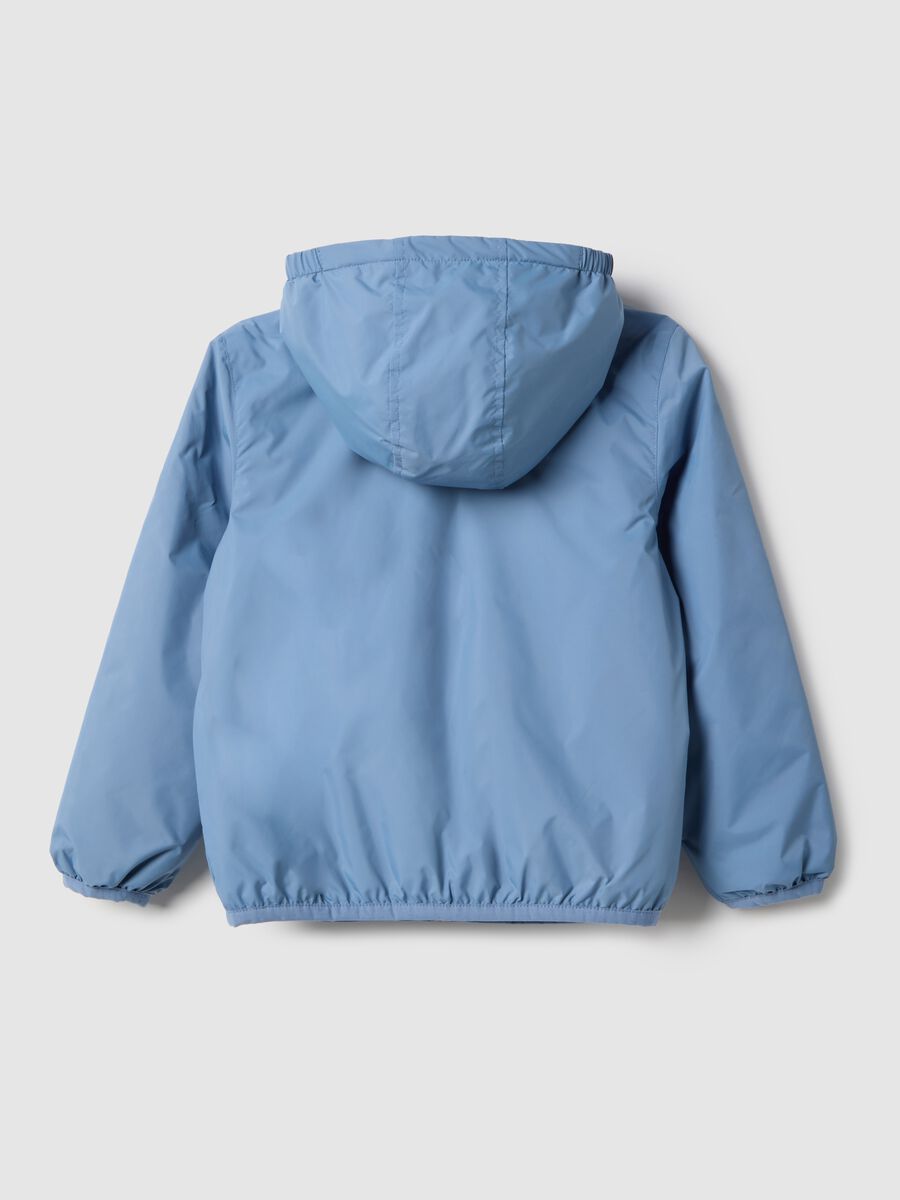 Blaue Stoffjacke f&uuml;r Kinder im Regular Fit mit Kapuze_1