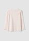 Maglietta bianca in cotone organico elasticizzato a pois slim fit per bimba_1