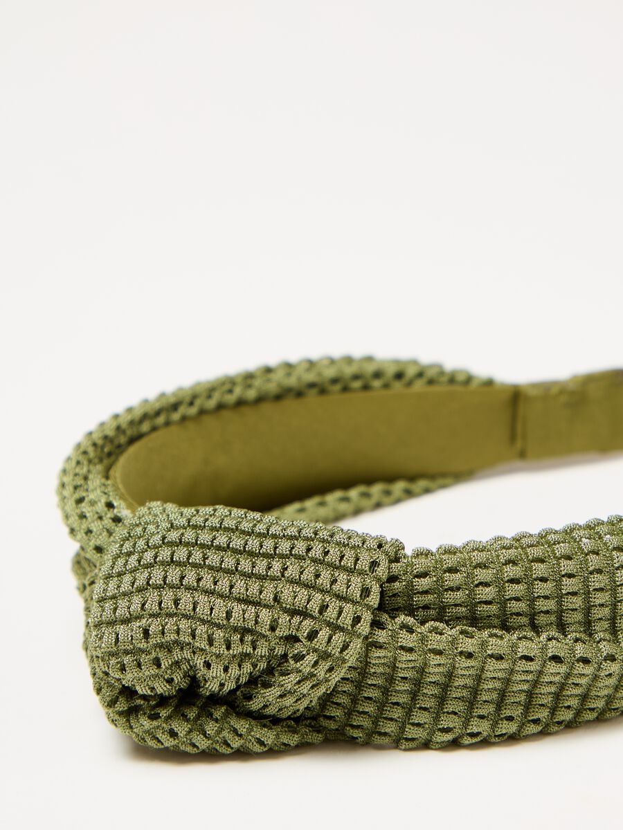 Alice band in openwork fabric with knot_1