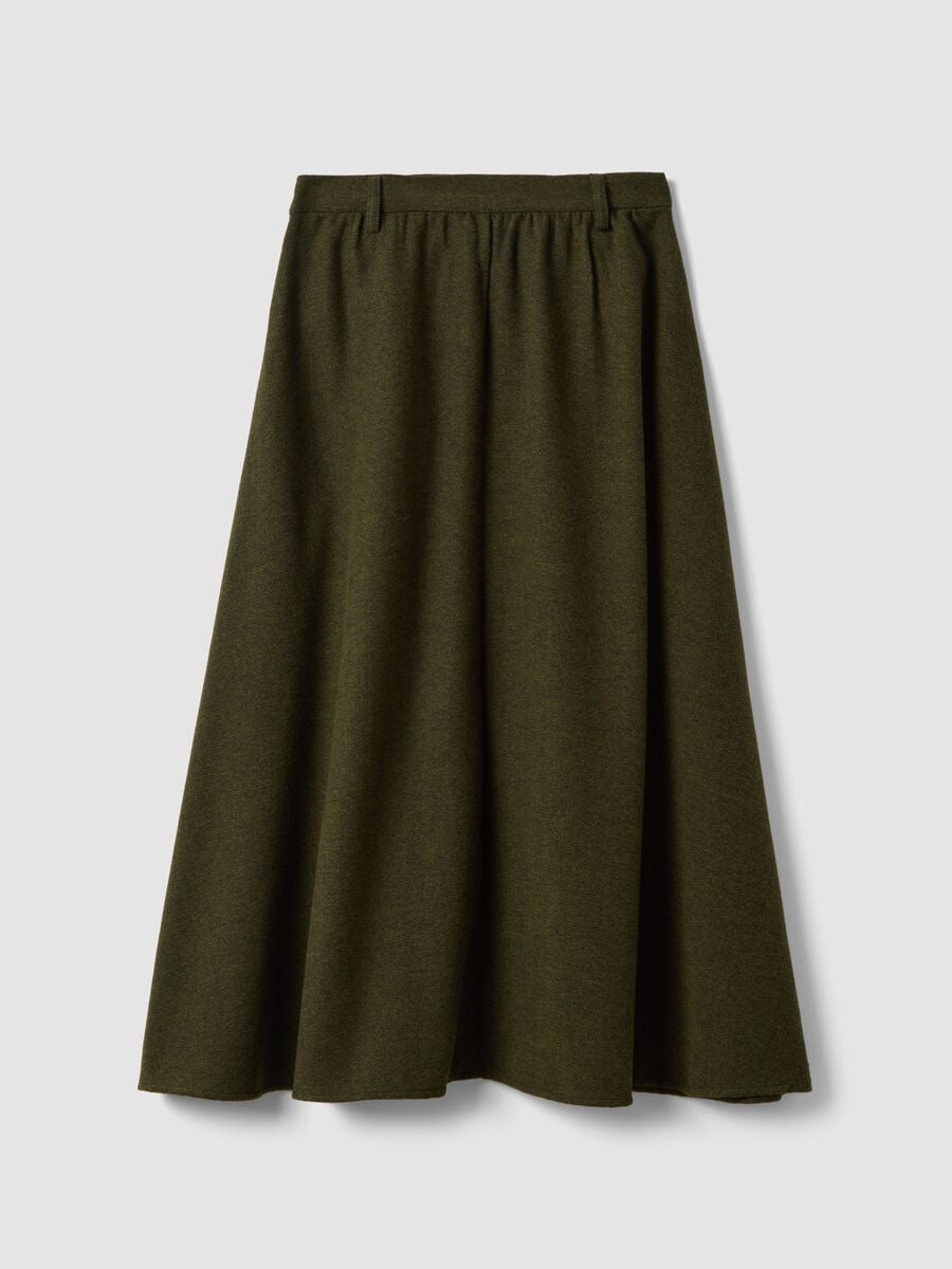 Green wool-blend midi skirt_2