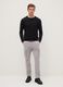 Grey slim fit stretch cotton cargo trousers_0
