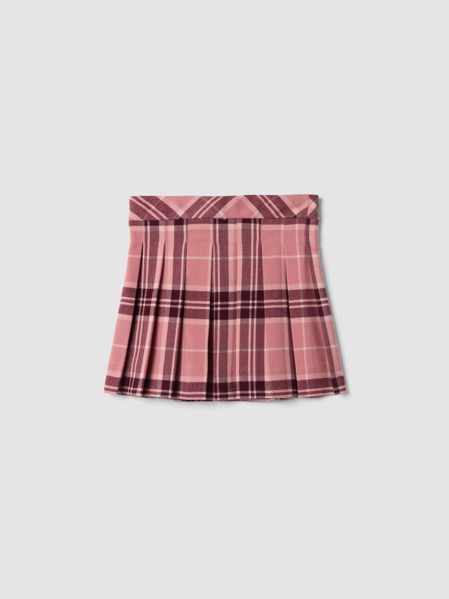 Falda de cuadros rosa y morado en viscosa el&aacute;stica_1