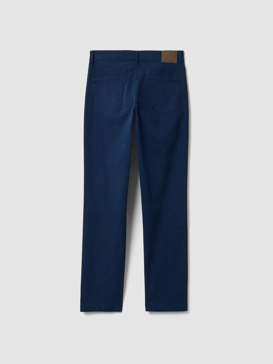 Blaue Five-Pocket-Hose aus Stretch-Baumwolle_1