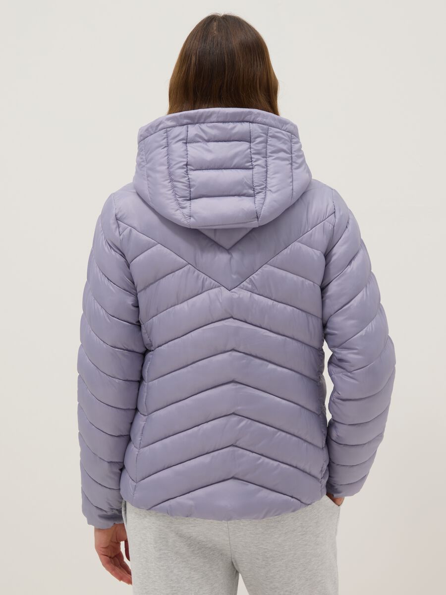 Purple padded jacket regular fit with hood_2