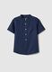 Boys' regular fit blue linen-cotton blend shirt_0