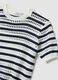 White and blue striped regular-fit openwork viscose-blend T-shirt_5