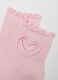 Two-pack of multicolour cotton-blend short socks for girls with heart design_1