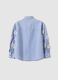 Camisa de crian&ccedil;a em puro algod&atilde;o com riscas multicolores e aplica&ccedil;&otilde;es_4