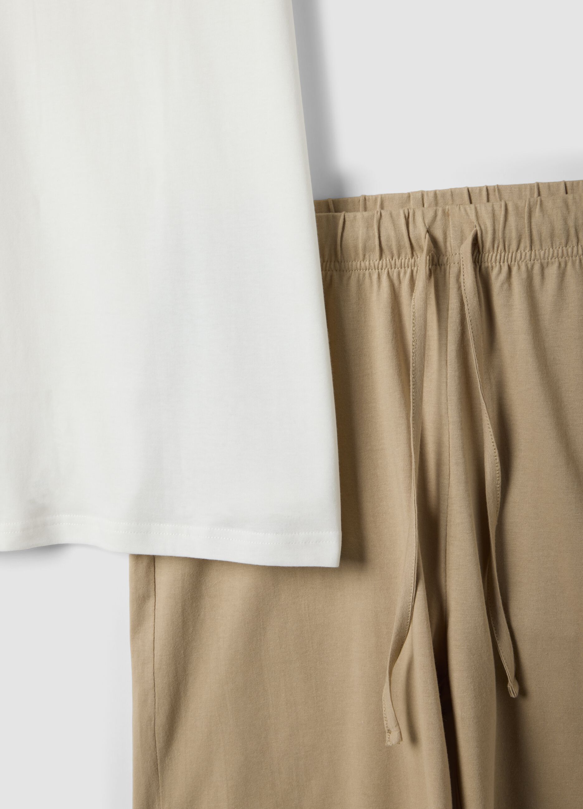 White short pure cotton Peanuts print pyjama set, regular fit