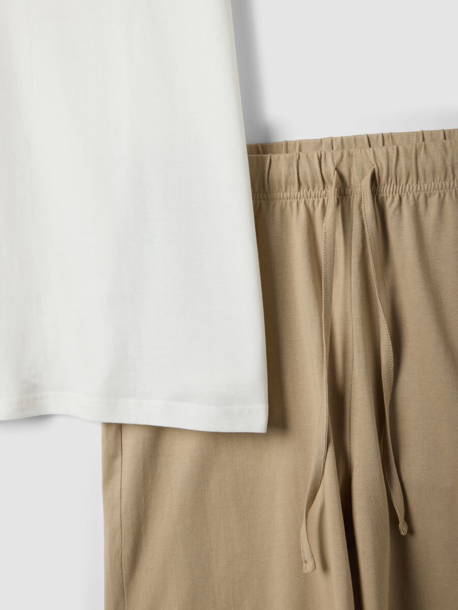 White short pure cotton Peanuts print pyjama set, regular fit_1