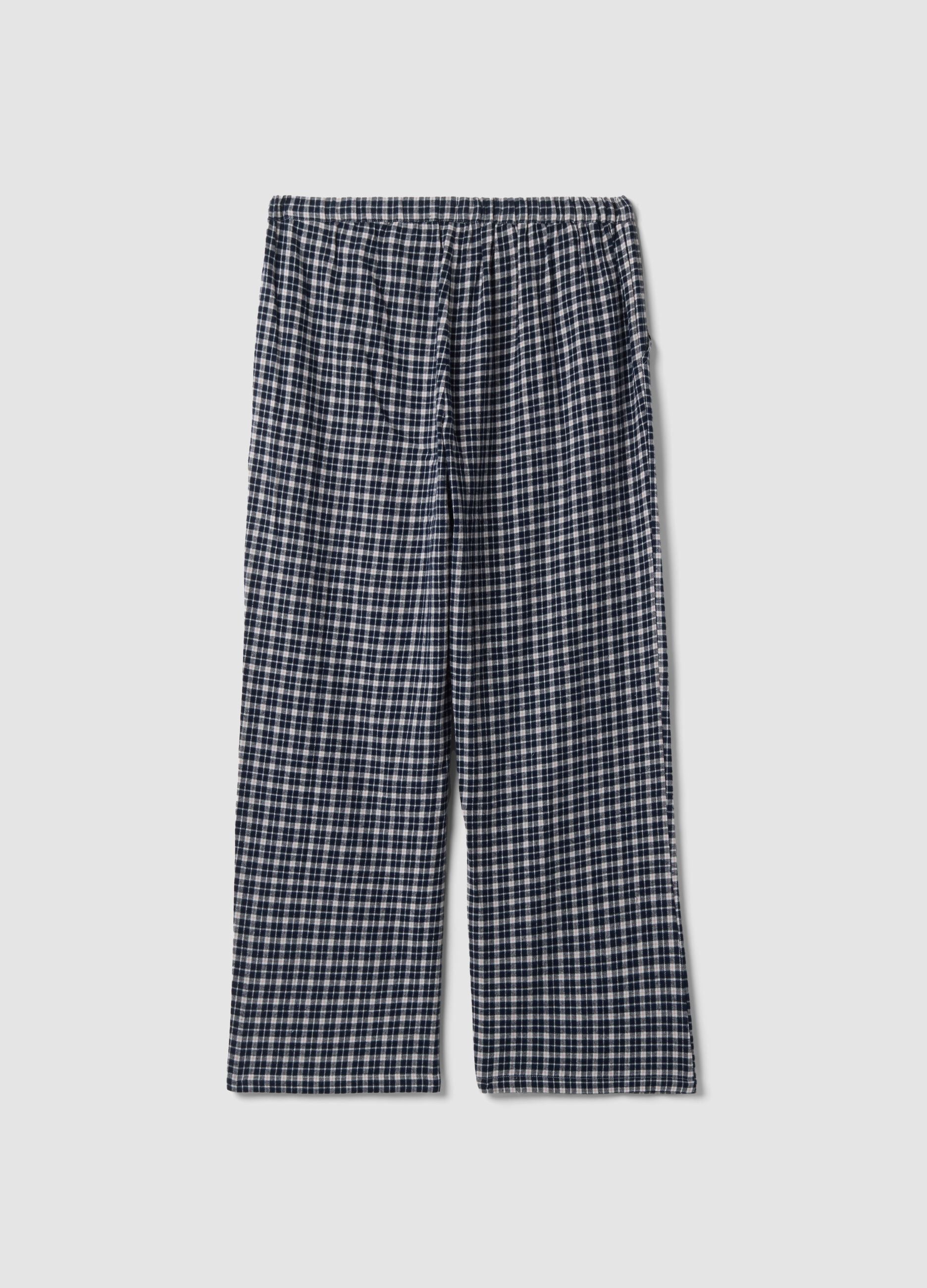 Multicolour check organic cotton pyjama trousers