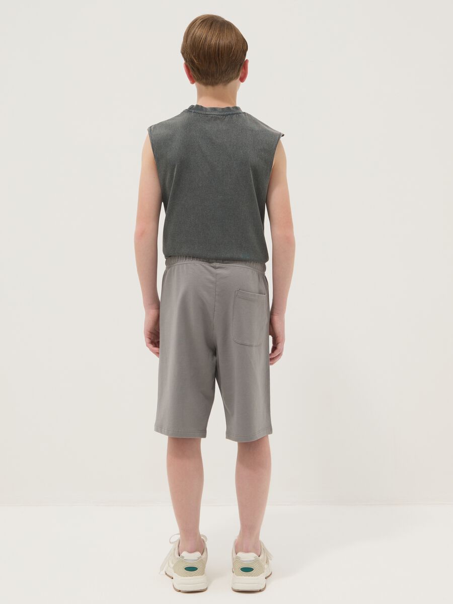 Boys' pure cotton grey shorts with regular fit_1