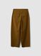 Pantaloni formali marroni in cotone elasticizzato barrel fit_6