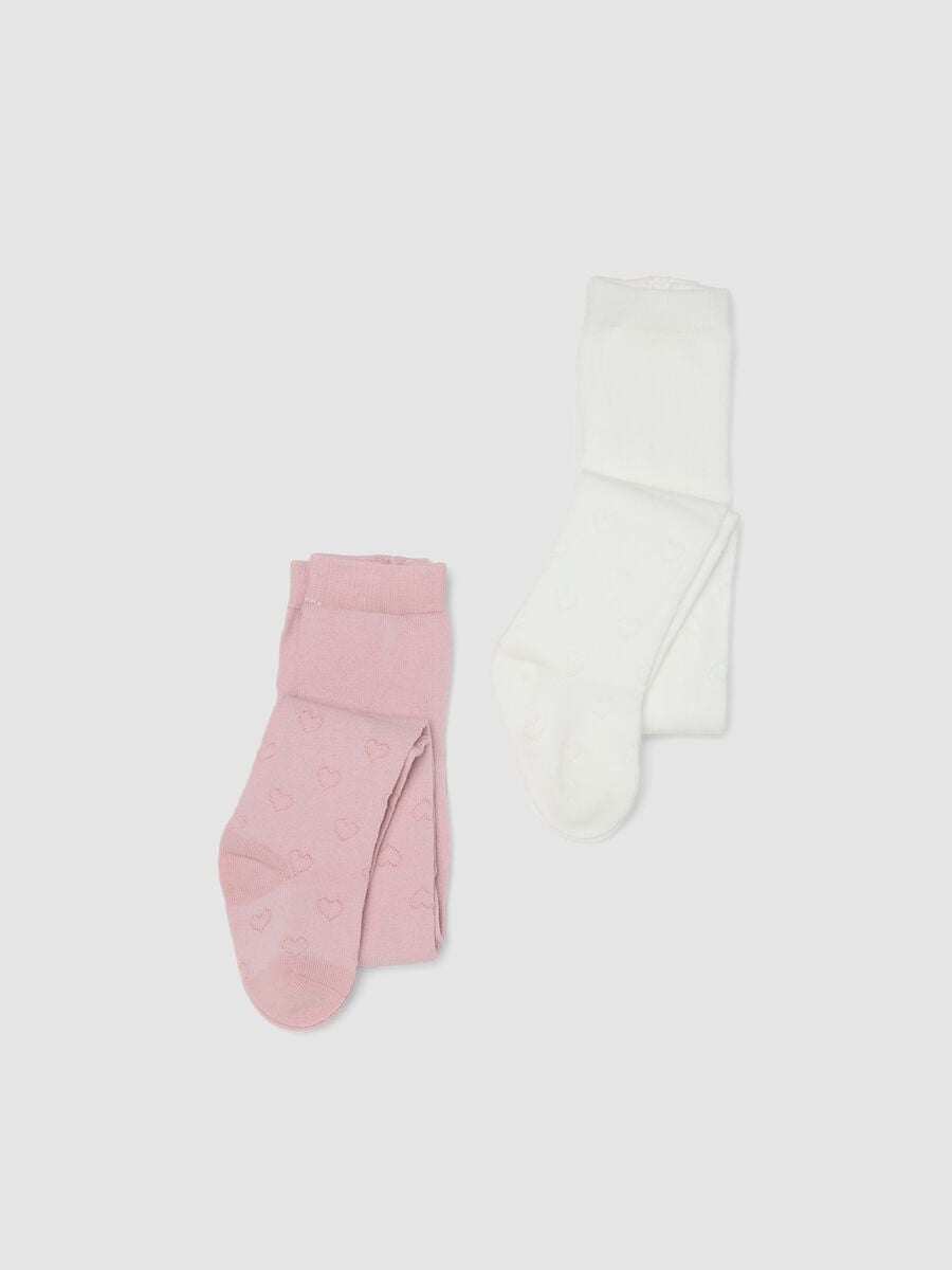 2-pack of pink organic stretch cotton tights_0