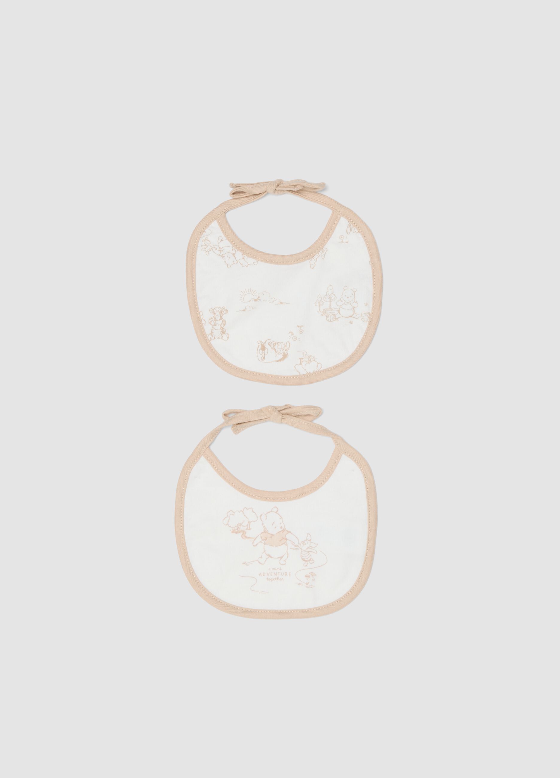 Multicolour pure cotton baby girl bibs 2-pack Winnie-the-Pooh