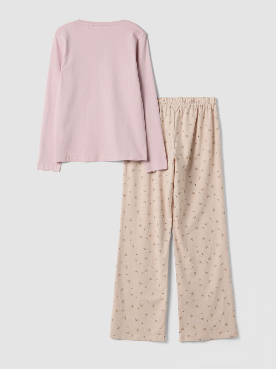 Pijama rosa em algod&atilde;o org&acirc;nico puro com decote Henley_2