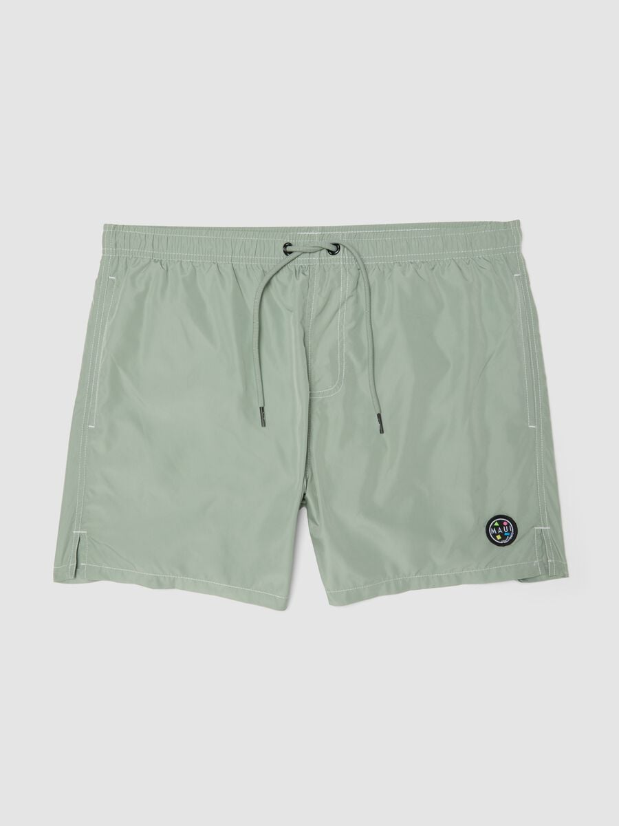 Ba&ntilde;ador tipo boxer verde con cintura el&aacute;stica y cord&oacute;n_0