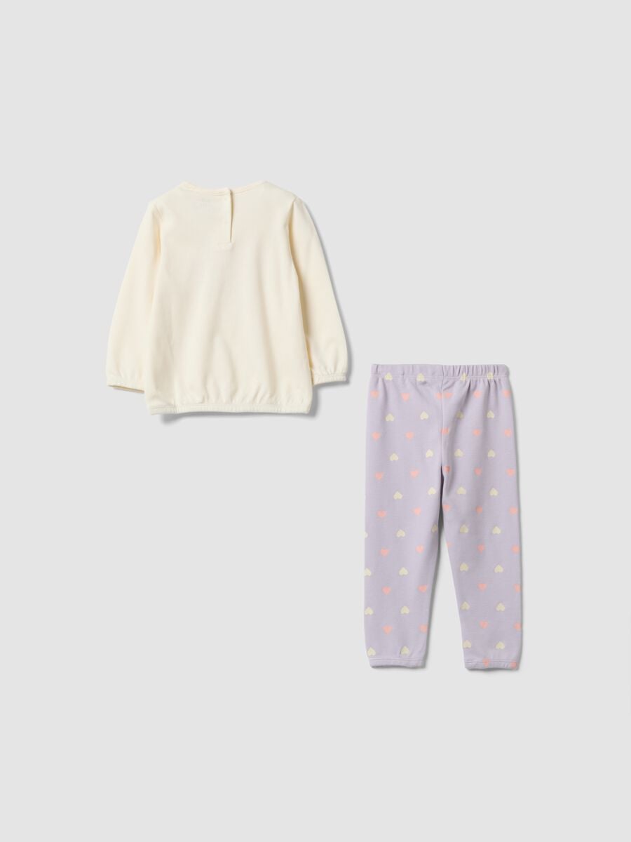 Multicolour pure organic cotton baby girl pyjamas with teddy bear print_1