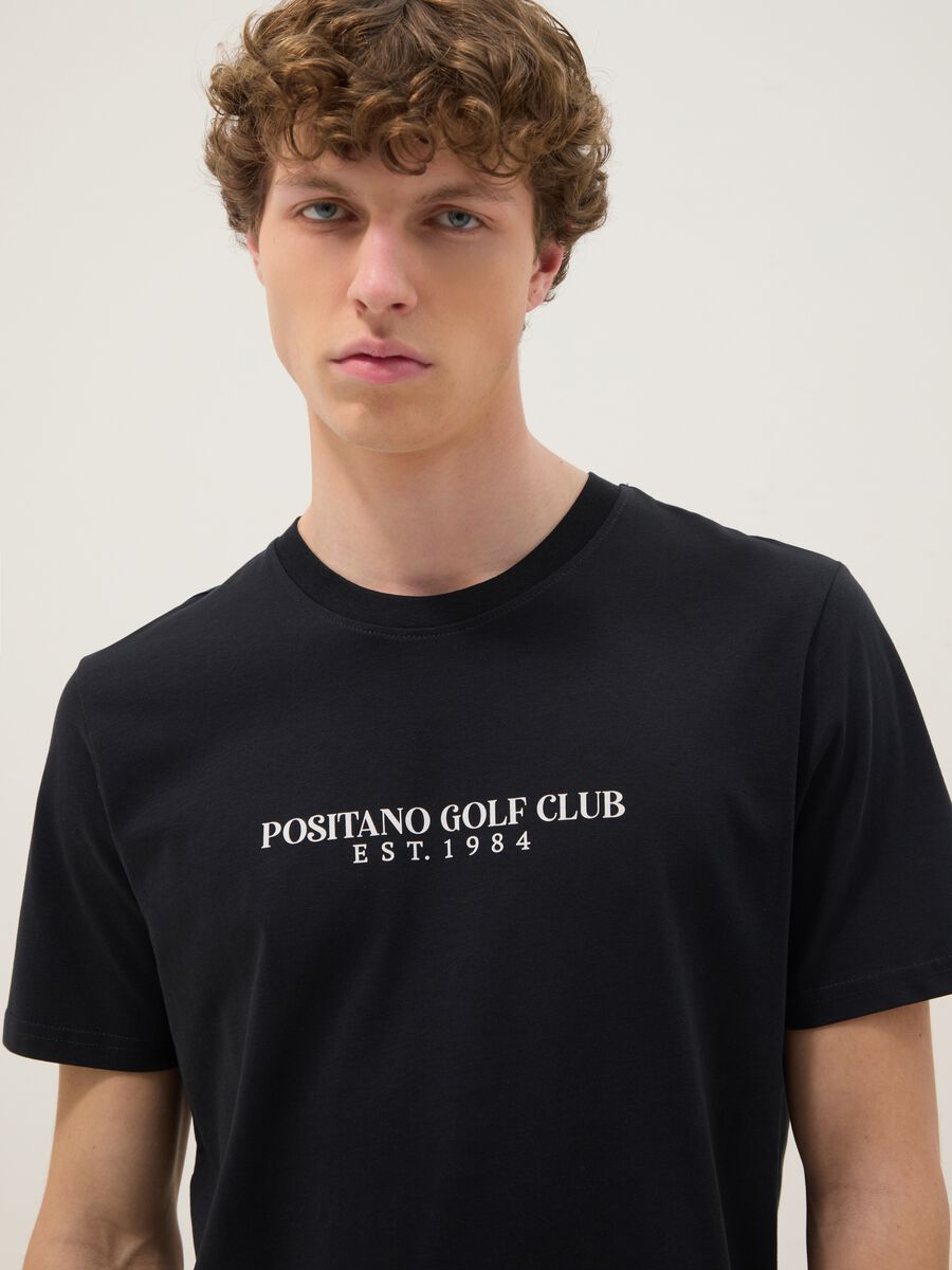 Black slogan T-shirt in pure cotton, regular fit_2