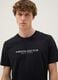 Schwarzes T-Shirt mit Schriftzug aus reiner Baumwolle, Regular Fit_2